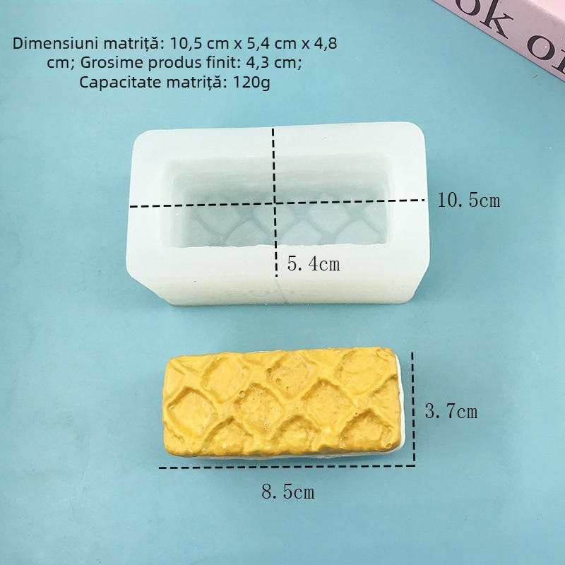 Formă din silicon cu model pătrățos, pentru coacere, pliabilă manual, pentru mousse, prăjituri și ciocolată, alimentară