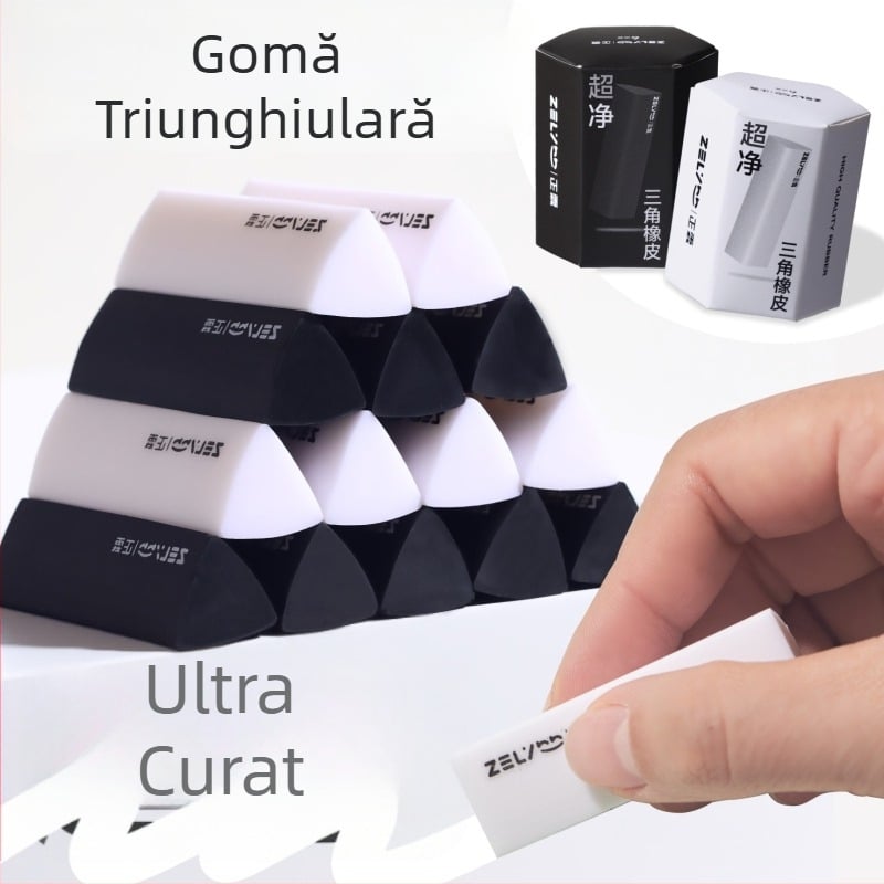 Radieră triunghiulară Zhenglin pentru copii, 2B, ambalată în cutie, pentru artă, fără urme