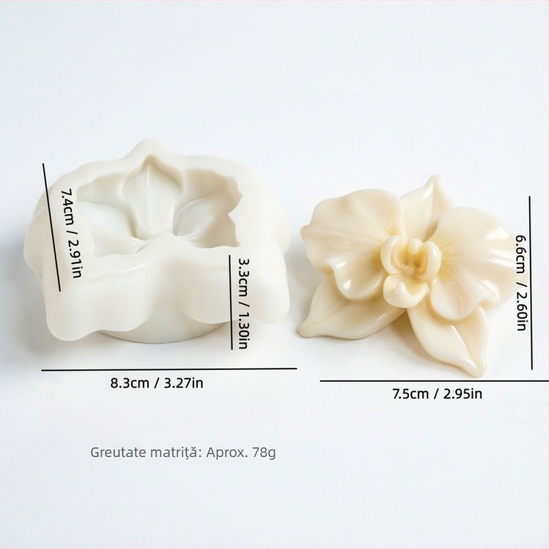 Formă din silicon în formă de floare de bujor pentru lumânări parfumate, DIY pentru prăjituri și deserturi, formă pentru budincă și săpun