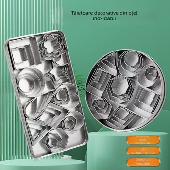 Set de 31 forme pentru fursecuri de Crăciun, din oțel inoxidabil, forme mini de fondant, instrumente de coacere, forme polygonale pentru fursecuri.