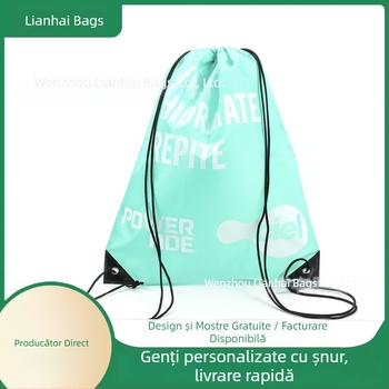 Geantă din poliester 210D cu șnur pentru depozitare și rucsac cu șnur, personalizat