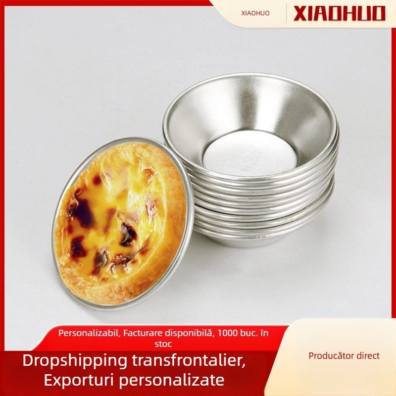 Formă rotundă din aluminiu pentru egg tart, formă de budincă și tart