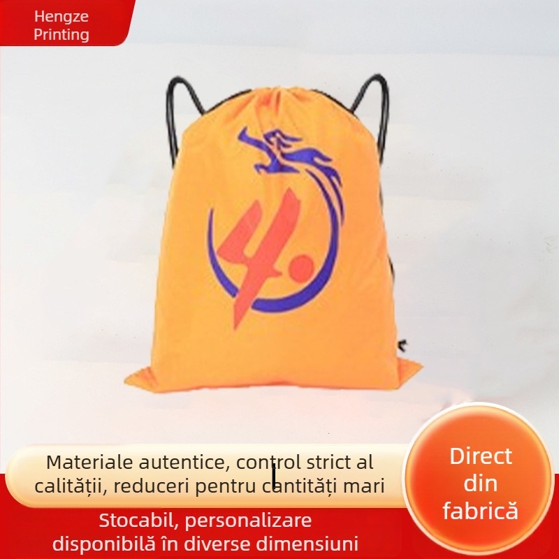 Geantă poliester cu șnur, personalizată, pentru maratoane și activități în aer liber, geantă pentru baschet