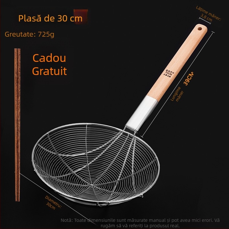 Sită din oțel inoxidabil, mare pentru prăjit în profunzime – bucătărie comercială