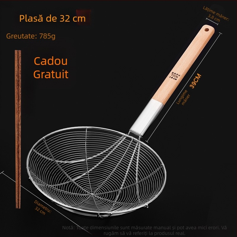 Sită din oțel inoxidabil, mare pentru prăjit în profunzime – bucătărie comercială