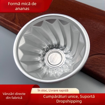 M-E08 Formă mică de ananas cu fund detașabil, anodizată, pentru prăjituri, pâine, budincă și jeleu; demoldare ușoară