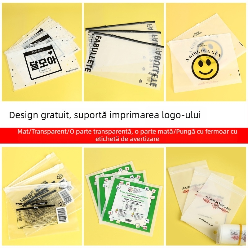Geantă cu fermoar din CPE EVA transparentă, mată, grosime extra, 50x60 cm, pentru ambalarea hainelor
