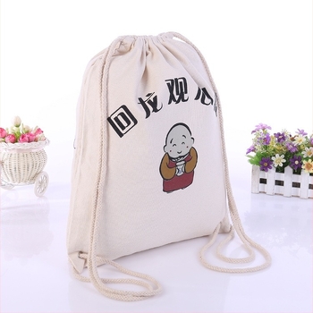 Rucsac din pânză, unisex, cu șnur, pentru sport și fitness, destinat elevilor, personalizabil cu logo