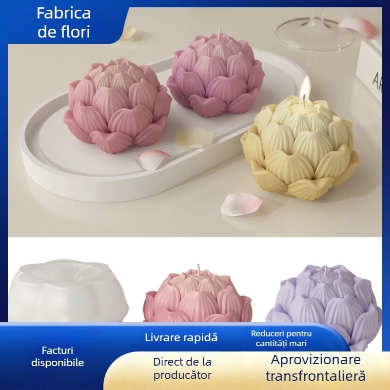 Formă din silicon pentru mousse de lotus – pentru lumânări aromatice DIY, turnare de rășină și săpun handmade