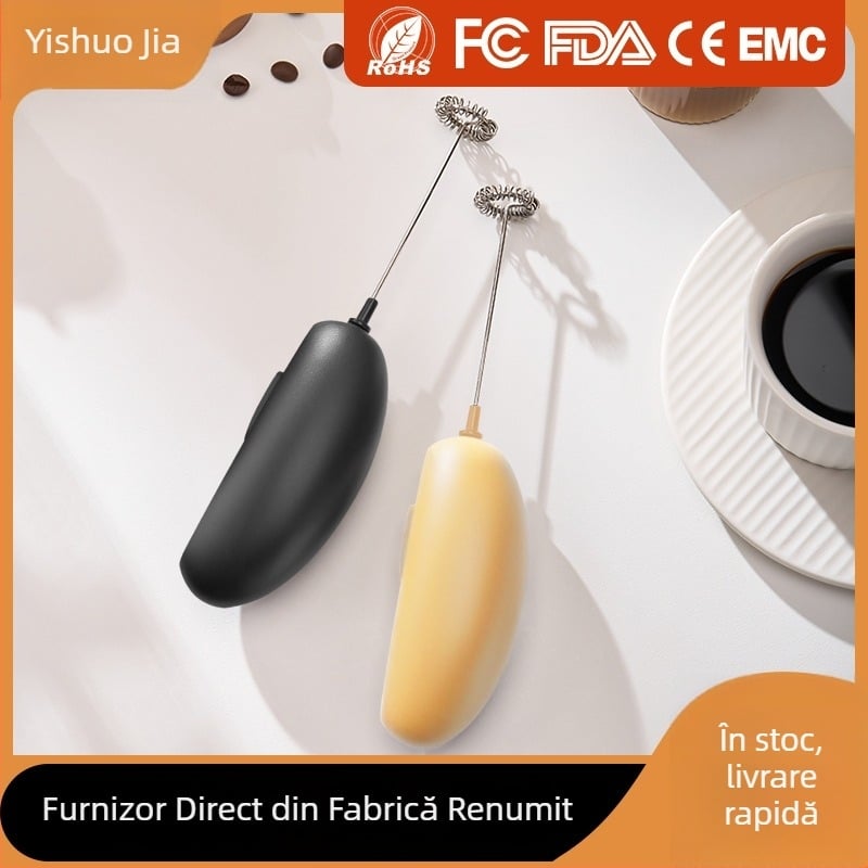 Ouslife Spumător de Lapte Electric Mini Smart pentru Cafea, Baterie Li-Ion Reîncărcabilă, Încărcare Type-C, ABS Negru, Model N36, Posibilitate de imprimare a logo-ului