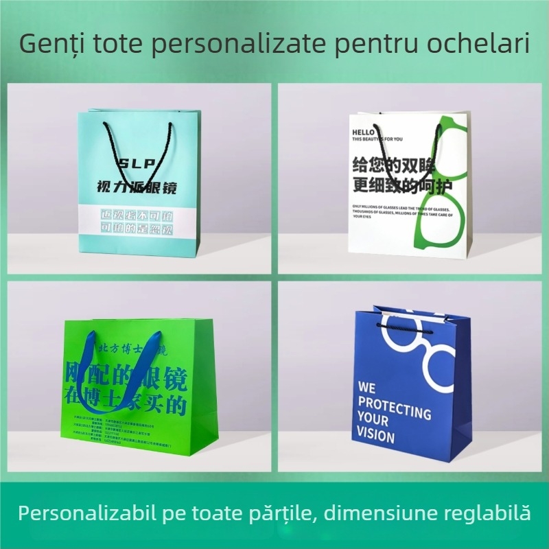 Geantă de mână personalizată cu logo, geantă albă din carton pentru cadouri, imprimare offset, ștampilare la cald