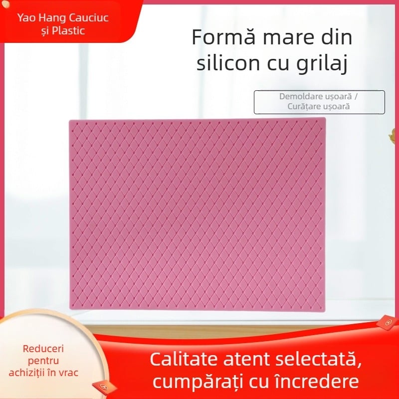Formă din silicon pentru prăjituri cu margine dantelată și bordură mare în carouri pentru ciocolată și fondant