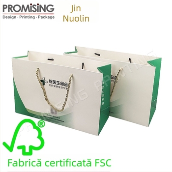 Geantă de cadouri din hârtie kraft albă, stil Ins, cu deschidere plată, pentru haine și cadouri de nuntă