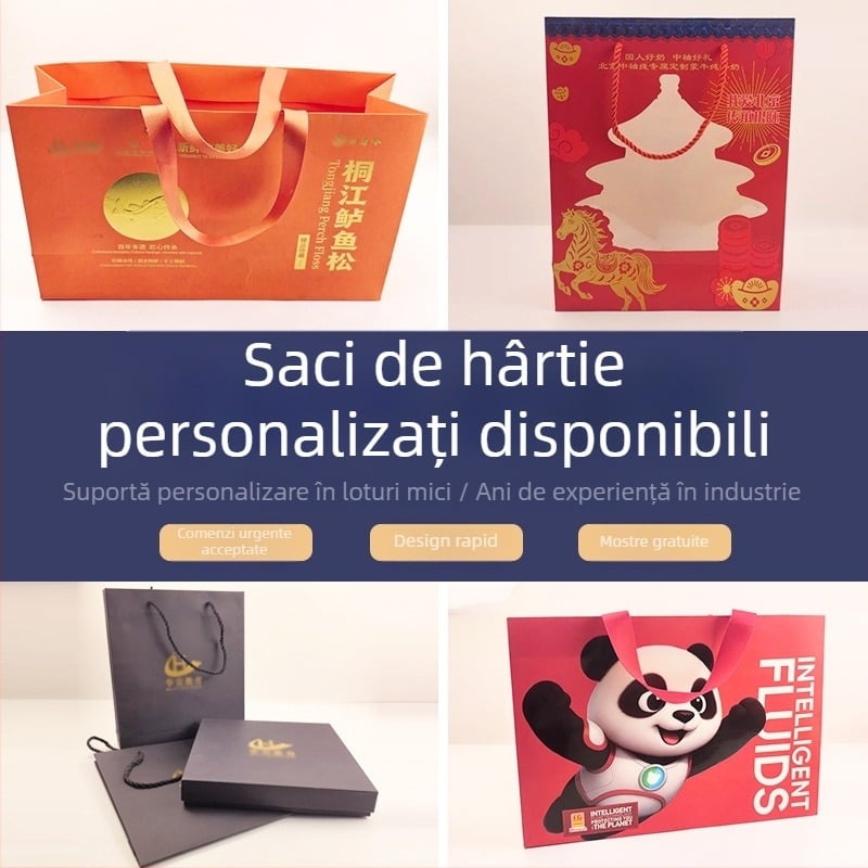 Geantă de cadouri cu imprimare UV, colorată, design pentru ambalaj