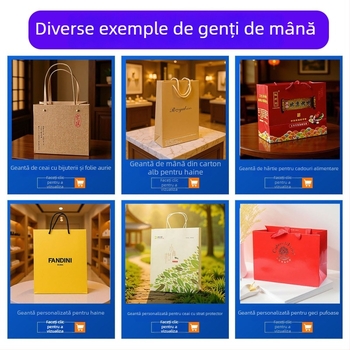 Genți din carton alb, personalizate, pentru haine și cadouri, comenzi în loturi mici, genți de mână cu ștampilă aurie, genți de hârtie imprimate în culori