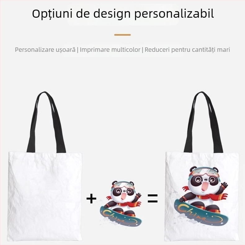 Geantă DuPont din hârtie Kraft cu logo personalizat – hârtie Kraft de înaltă calitate, geantă de mână, impermeabilă, capacitate mare, pungă cadou