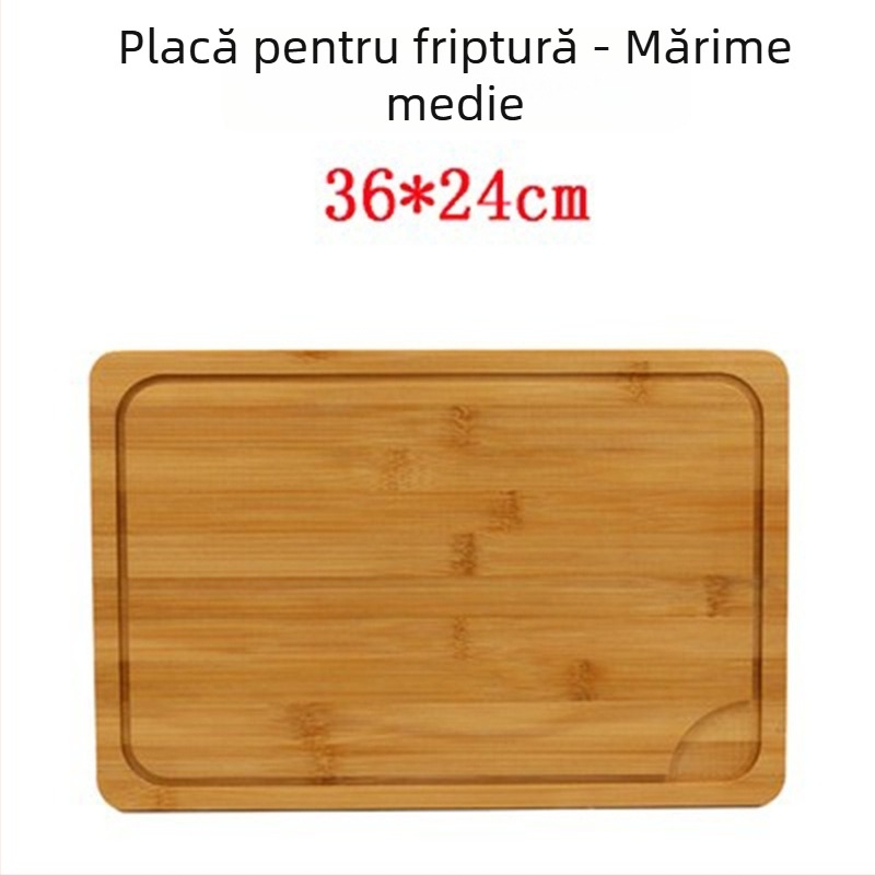 Tava de servire din bambus - placă pentru pizza, rotundă sau pătrată, diametrul 20 cm