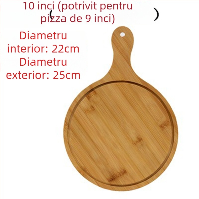 Tava de servire din bambus - placă pentru pizza, rotundă sau pătrată, diametrul 20 cm
