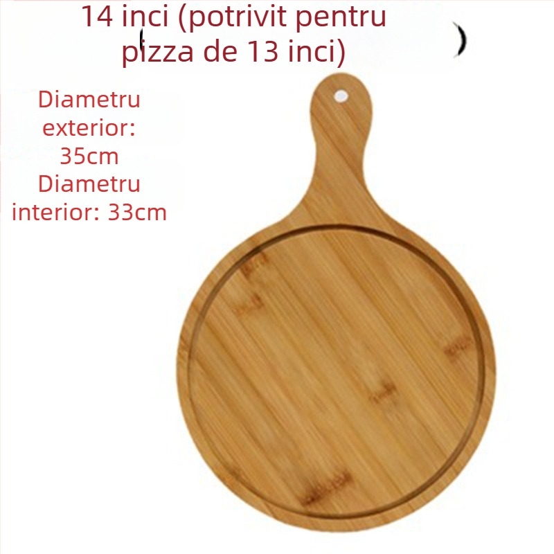 Tava de servire din bambus - placă pentru pizza, rotundă sau pătrată, diametrul 20 cm
