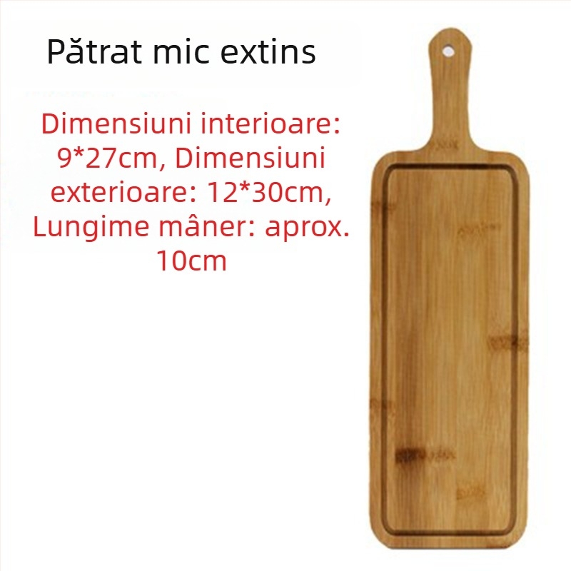 Tava de servire din bambus - placă pentru pizza, rotundă sau pătrată, diametrul 20 cm