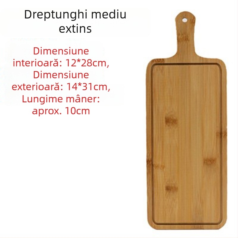 Tava de servire din bambus - placă pentru pizza, rotundă sau pătrată, diametrul 20 cm