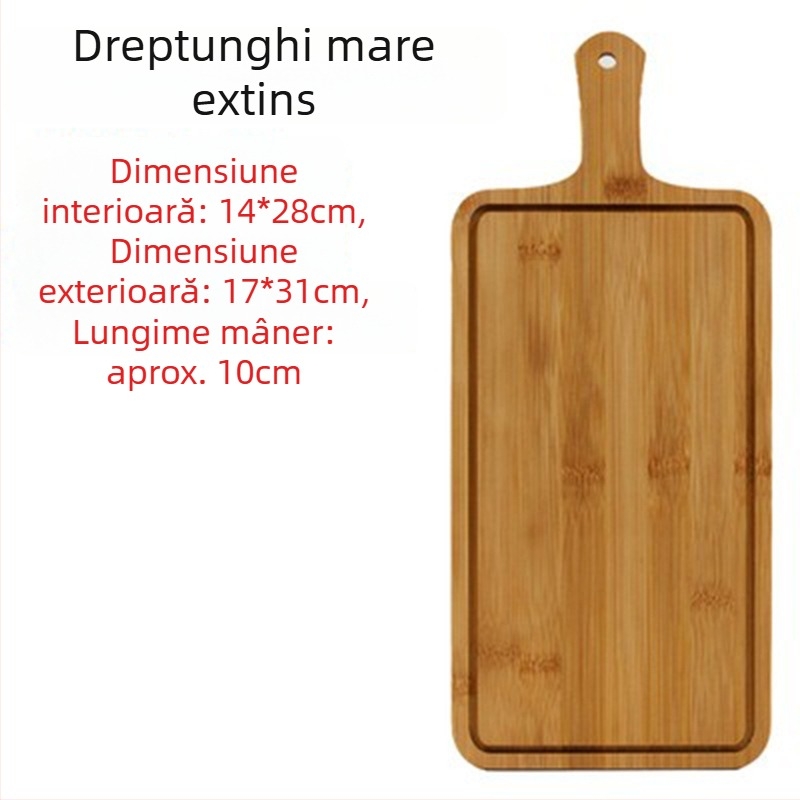 Tava de servire din bambus - placă pentru pizza, rotundă sau pătrată, diametrul 20 cm