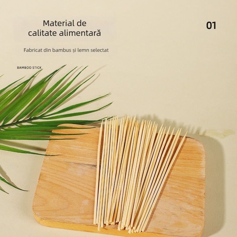Bețișoare de bambus de unică folosință pentru uz comercial – bețișoare alimentare pentru standuri stradale, la grătar și prăjit