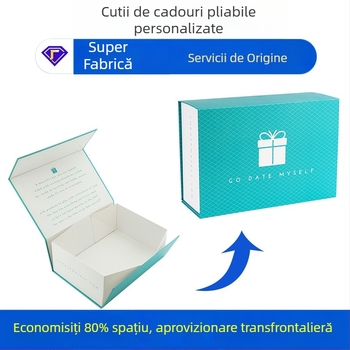 Cutie cadou din carton cu capac magnetic, în stil carte, personalizabil pentru tiraje mici