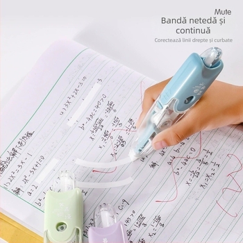 Bandă corectoare cu acționare prin apăsare, creativă și minimalistă, 6 m, portabilă, capacitate mare, nucleu înlocuibil pentru elevi