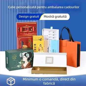 Cutii cadou personalizate cu capac sertar, cutii cu capac superior și inferior colorat, pentru cosmetice, produse de sănătate și ceai