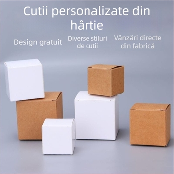 Cutie albă din carton cu kraft, cutie cadou, ambalaj de produs, imprimare offset