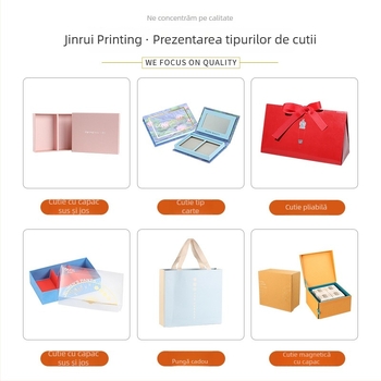 Cutie personalizată pentru bijuterii cu capac rabatabil, imprimare color și ștampilă cu logo, ambalaj cosmetic