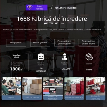 Cutie cadou neagră dreptunghiulară cu capac rabatabil, panglică, design cu capac dublu, ștanțare cu logo pentru ambalaj de ziua de naștere