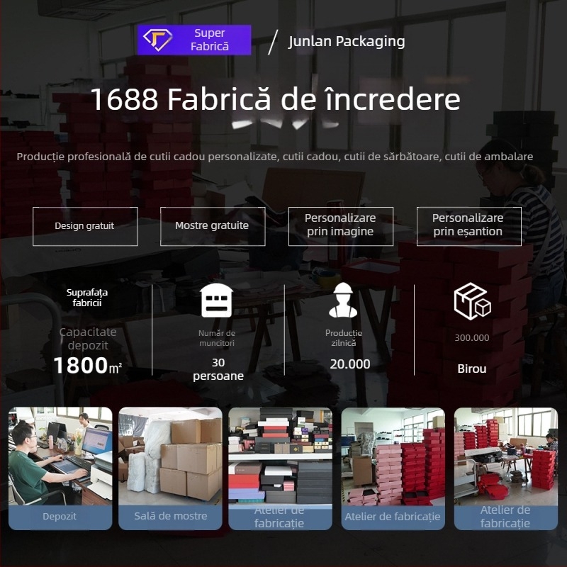 Cutie cadou neagră dreptunghiulară cu capac rabatabil, panglică, design cu capac dublu, ștanțare cu logo pentru ambalaj de ziua de naștere