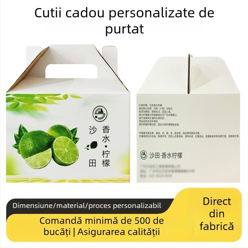 Cutii portabile din carton ondulat pentru fructe, imprimare color la comandă, ambalaje alimentare, cutii colorate premium și cutii cadou, realizate după designul dumneavoastră