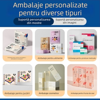 Cutie personalizată de ambalaj cosmetic, carton alb, siglă imprimată, producție mică, capac cu două părți