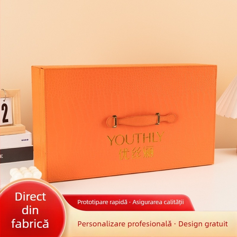 Cutie cadou din piele PU pentru ceai, nuci și mooncakes — cutie cadou din piele de lux, personalizabilă