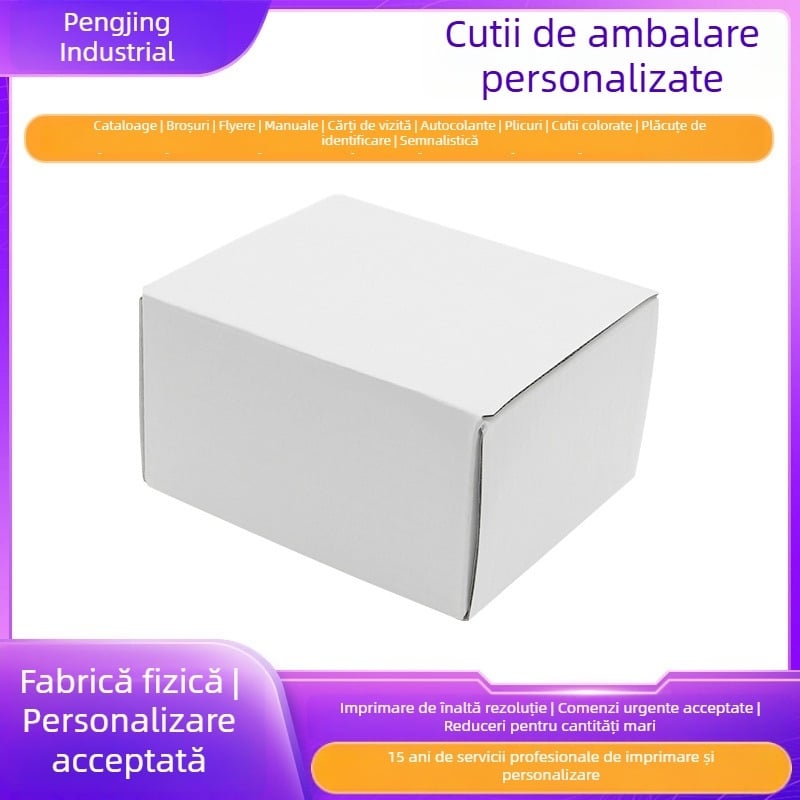 Cutie cadou albă din carton pliabil cu logo personalizat, ambalaj color pentru electronice și produse cosmetice