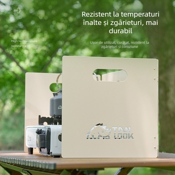 Exploration aragaz exterior – protecție împotriva vântului, placă de vânt îngroșată, pliabilă pentru arzător tip casetă, capac aragaz