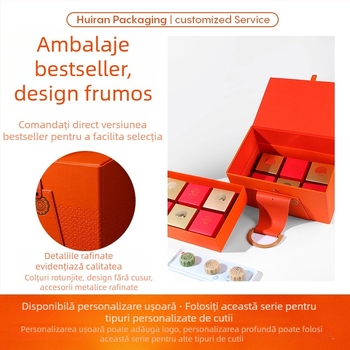 Noua cutie cadou Mooncake 2026 pentru Festivalul de Toamnă, cu ambalaj pentru vin roșu, husă din piele premium