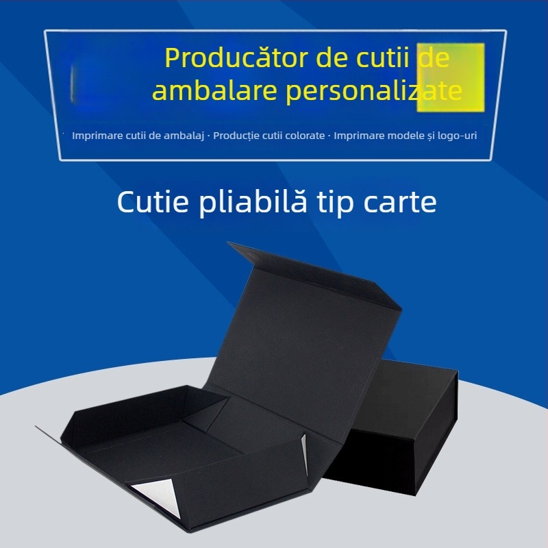 Cutie cadou pliabilă în formă de carte pentru cosmetice, cutie din hârtie cu capac rabatabil, portabilă