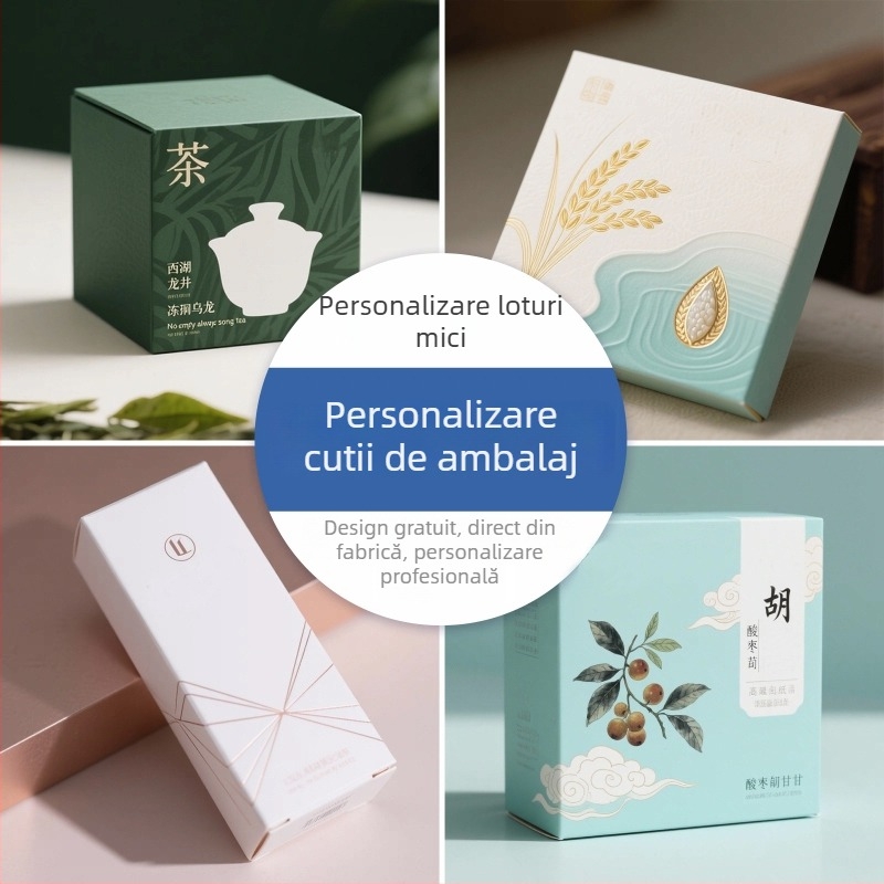 26 cutii cadou colorate, personalizate, cu fereastră – imprimare ambalaje