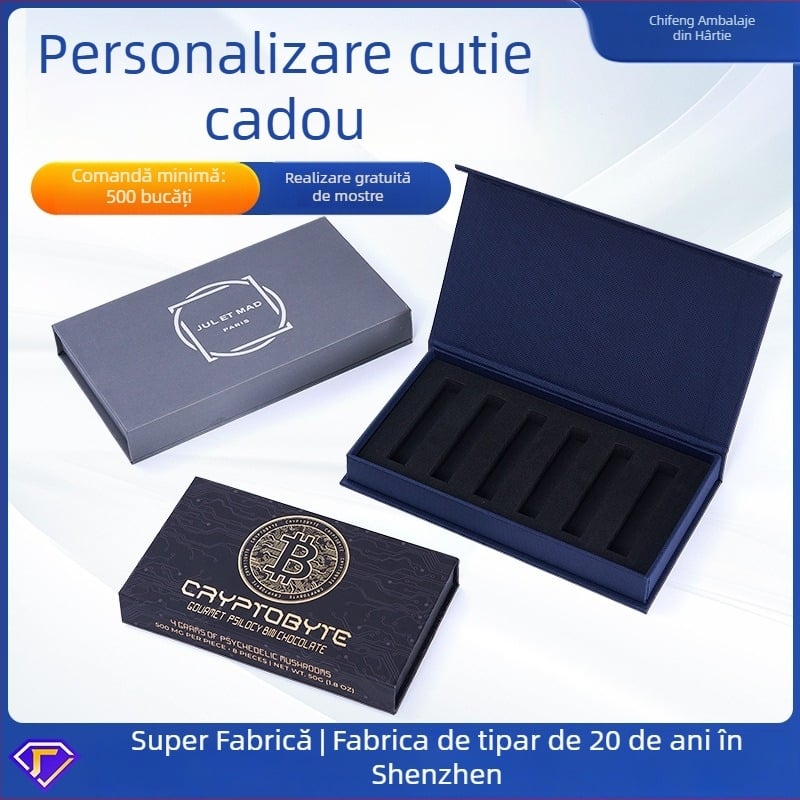 Cutie cadou personalizabilă pentru cosmetice – cutie în formă de carte cu sertar și capac magnetic