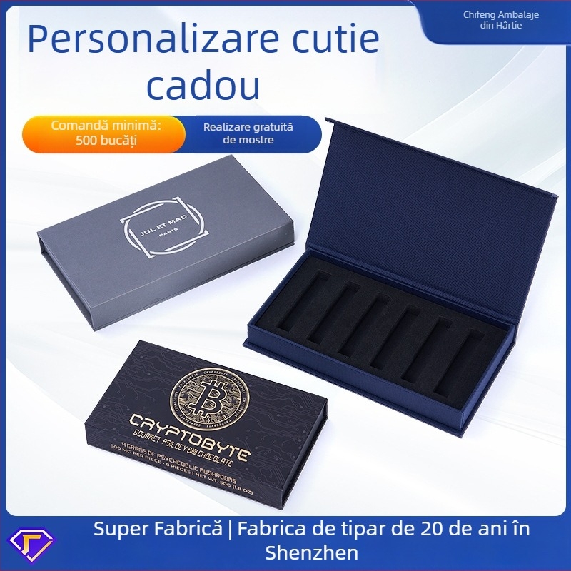 Cutie cadou personalizabilă pentru cosmetice – cutie în formă de carte cu sertar și capac magnetic