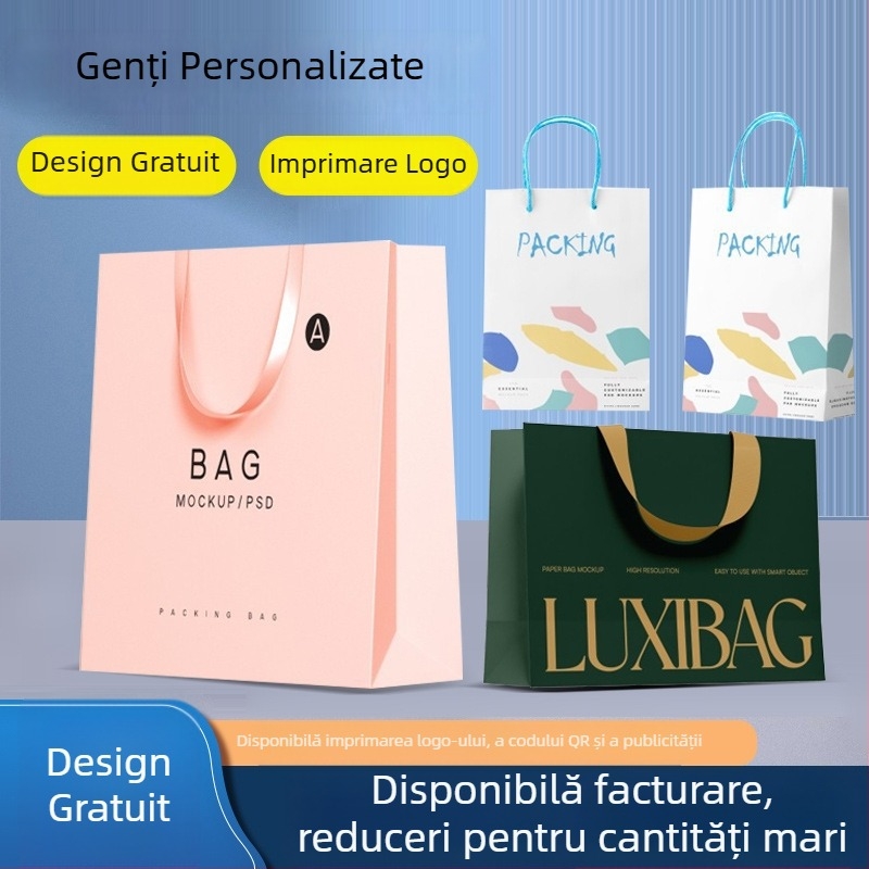Genți personalizate pentru vin și genți de cadouri din hârtie Kraft pentru expoziții