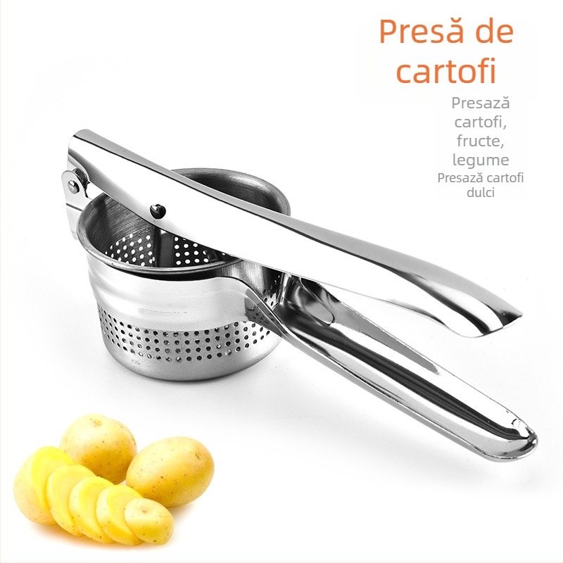 Presă manuală pentru cartofi din oțel inoxidabil pentru piure și stoarcerea sucurilor