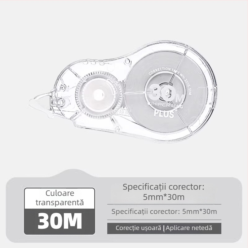 Plus bandă corectoare pentru elevi, capacitate mare, nucleu înlocuabil, 20 m sau 30 m
