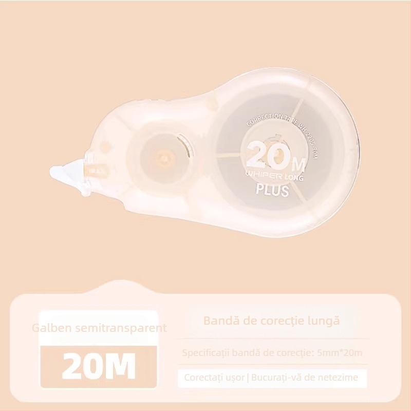 Plus bandă corectoare pentru elevi, capacitate mare, nucleu înlocuabil, 20 m sau 30 m