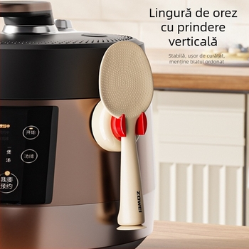 Lingură verticală pentru orez, antiaderentă, din PP plastic, de calitate alimentară, rezistentă la temperaturi înalte, lingură de servire a orezului, spatulă îngroșată