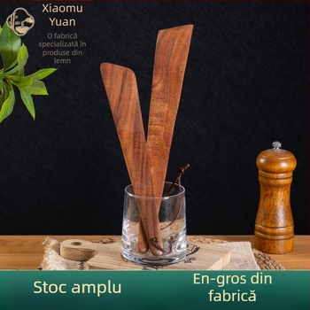 Spatulă de gătit din lemn, antiaderentă, pentru prăjit, rezistentă la temperaturi înalte, design triunghiular, pentru uz casnic